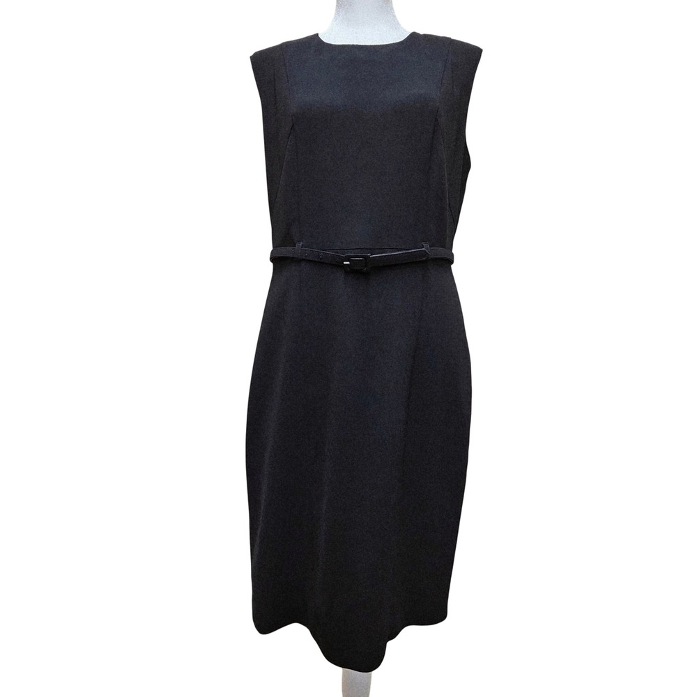Vintage Black Peck & Peck Collection Sleeveless Knee Length Sheath Dress Size 6